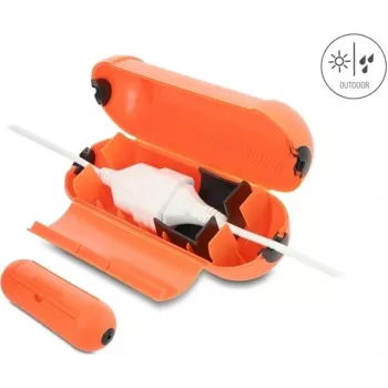 Delock 91729 kabelių jungčių apsaugos dėžutė IP44 su pakabinimo kabliu, oranžinė