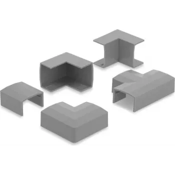 Delock 22095 kabelių kanalo jungtis 24 x 14 mm latakui, 5 dalių rinkinys, pilka