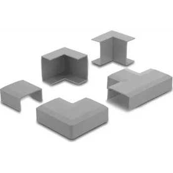 Delock 22098 kabelių kanalų jungtis 30 x 14 mm kanalams, 5 dalių rinkinys, pilka