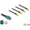 Delock kabelis Mini FAKRA Z moteriškas Quad į 4 x SMA vyriškas 0,2 m RG-174 90283