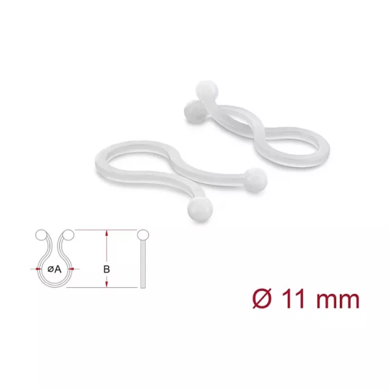 Delock kabelių spiralinė apvija Ø 11 mm permatoma, 100 vnt.