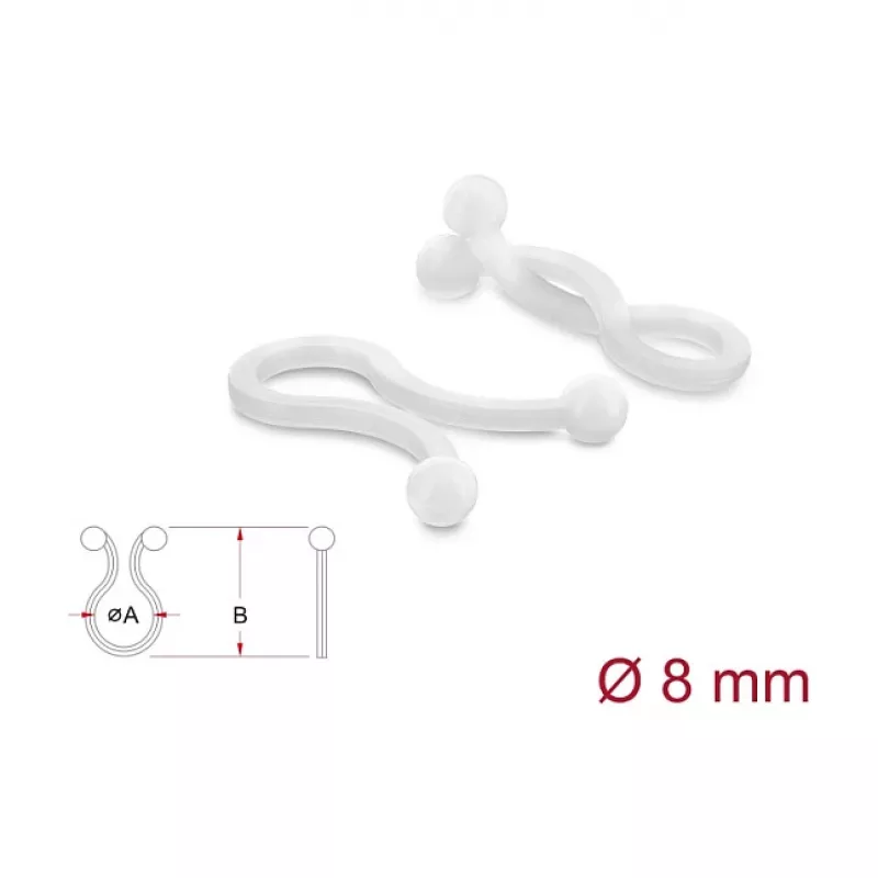 Delock kabelių spiralinė juosta 8 mm skaidri, 100 vnt.
