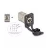 Delock D-Type RJ45 skydinė jungtis Cat.6A STP su LSA montavimu ir IP66 apsauginiu dangteliu