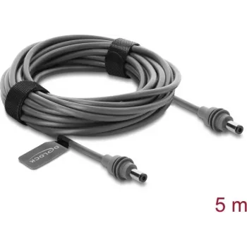 Delock DC 5.5 x 2.1 mm į DC 5.5 x 2.1 mm kabelis, suderinamas su Starlink Mini, 5 m, pilkas (91825)