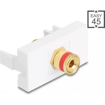 Delock Easy 45 modulis: gnybtų lizdas į srieginį lizdą, raudonas/baltas (90901)