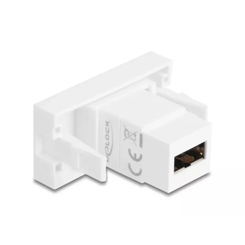 Delock Easy 45 modulis EASY-USB 2.0 Type-A moteriškas į moterišką baltas 90866