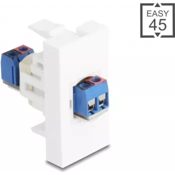Delock Easy 45 modulis su gnybtų bloku, baltas (90912)