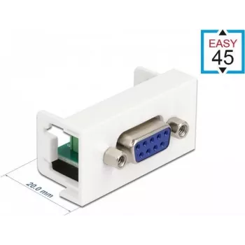 Delock Easy 45 modulinis adapteris 9 kontaktų D-Sub lizdas baltas RAL 9003 81348
