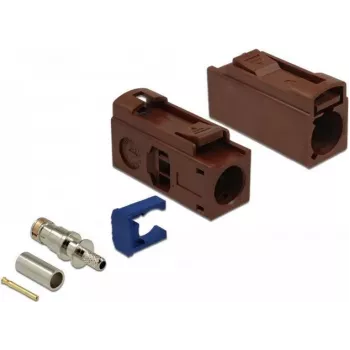 DeLOCK FAKRA F lizdas 25 mm (ilgas) presavimui – Riešuto ruda, RAL 8011 89690