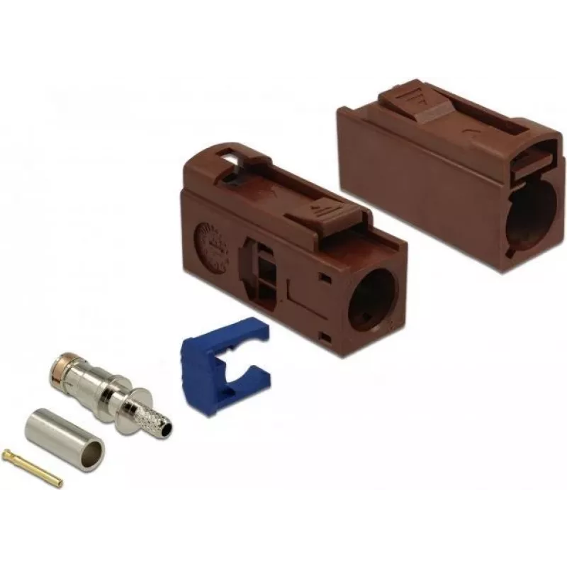 DeLOCK FAKRA F lizdas 25 mm (ilgas) presavimui – Riešuto ruda, RAL 8011 89690