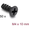 Delock ventiliatoriaus varžtai M4 x 10 mm, 50 vnt., juodi, 60988