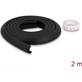 Delock putų apsauginė kraštų juosta 24 x 8 mm - 2 m ilgio, juoda (18485)