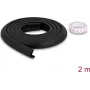 Delock putų apsauginė kraštų juosta 24 x 8 mm - 2 m ilgio, juoda (18485)