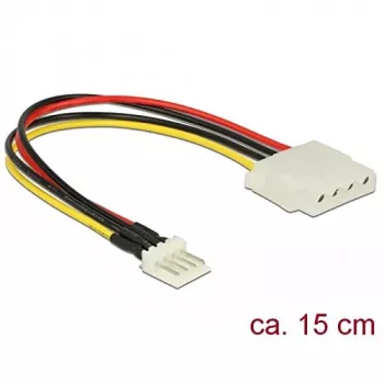 DeLOCK vidinis maitinimo adapterio kabelis Molex 4-pin female į Mini-Power 4-pin male 15 cm 85456