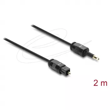 Delock optinis garso kabelis – Mini TOSLINK 3,5 mm į TOSLINK, 2 m, juodas
