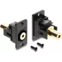 Delock 91223 3,5 mm 4 kontaktų moteriškas-moteriškas lizdų sujungėjas, panelinis, auksuotas, juodas