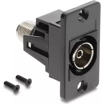 DELOCK IEC C14 į F-Type moterišką adapterį, skydo montavimo, juodas 91195