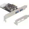 Delock PCI Express x1 plokštė su 2 x USB 3.2 Gen 1 Type-A, Low-Profile