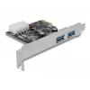 Delock PCI Express x1 plokštė su 2 x USB 3.2 Gen 1 Type-A, Low-Profile
