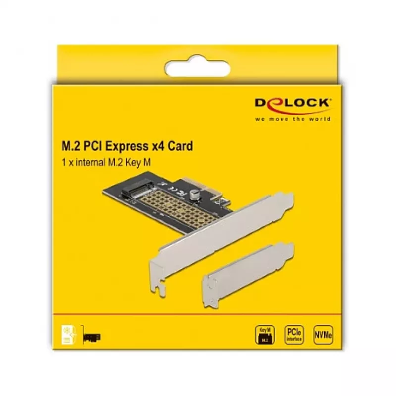 Delock PCI Express x4 plokštė į 1 x vidinį NVMe M.2 Key M 80 mm - Low Profile formatas 90047