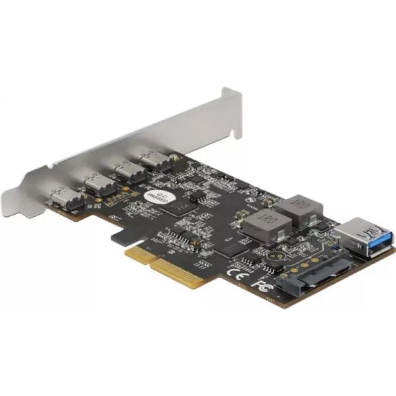 Delock PCI Express x4 plėtimo kortelė su 4 x USB Type-C + 1 x USB Type-A - SuperSpeed USB 10 Gbps - Low Profile, USB valdiklis