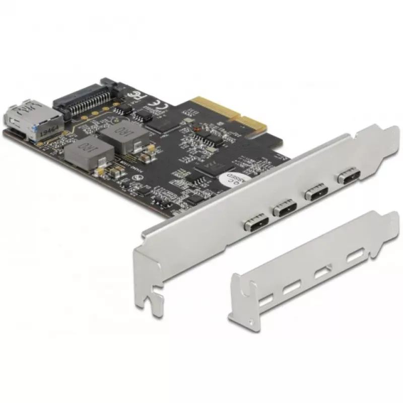 Delock PCI Express x4 plėtimo kortelė su 4 x USB Type-C + 1 x USB Type-A - SuperSpeed USB 10 Gbps - Low Profile, USB valdiklis