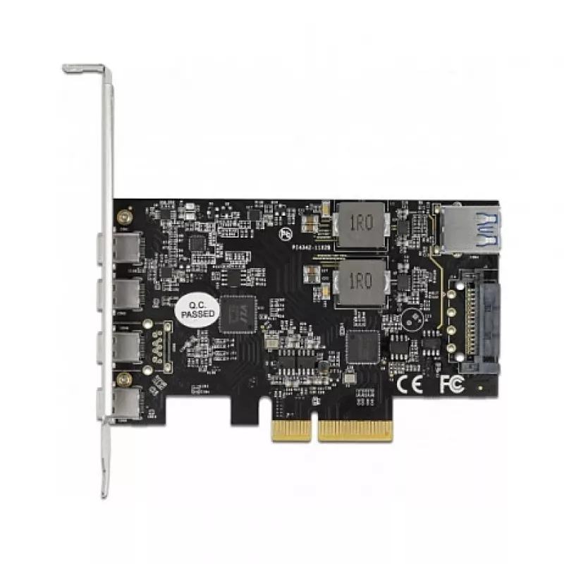 Delock PCI Express x4 plėtimo kortelė su 4 x USB Type-C + 1 x USB Type-A - SuperSpeed USB 10 Gbps - Low Profile, USB valdiklis