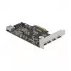Delock PCI Express x4 plėtimo kortelė su 4 x USB Type-C + 1 x USB Type-A - SuperSpeed USB 10 Gbps - Low Profile, USB valdiklis