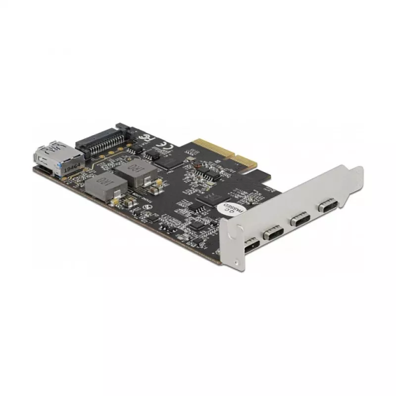 Delock PCI Express x4 plėtimo kortelė su 4 x USB Type-C + 1 x USB Type-A - SuperSpeed USB 10 Gbps - Low Profile, USB valdiklis