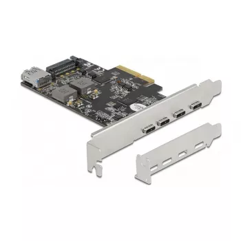 Delock PCI Express x4 plėtimo kortelė su 4 x USB Type-C + 1 x USB Type-A - SuperSpeed USB 10 Gbps - Low Profile, USB valdiklis
