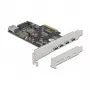 Delock PCI Express x4 plėtimo kortelė su 4 x USB Type-C + 1 x USB Type-A - SuperSpeed USB 10 Gbps - Low Profile, USB valdiklis