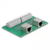 Delock RJ45 2 x Female į 2 x Terminal Block su Push Button, skirtas DIN Rail (66994)