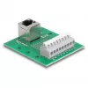 Delock RJ45 lizdas į gnybtų bloką su mygtuku DIN bėgiui, kampuotas (66993)