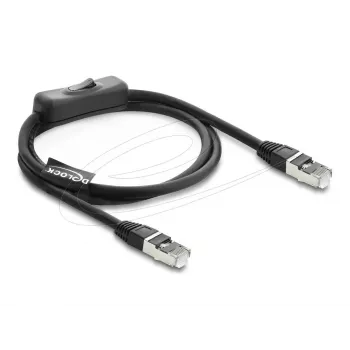 Delock RJ45 Patch Cable Cat.6 F/UTP 1 m Black with Switch