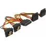 DeLOCK SATA maitinimo šakotuvas 15cm 1x SATA 15-pin Male į 2x SATA 15-pin Female su fiksatoriumi/metalu 3.3V/5V/12V juodas/geltonas/raudonas/oranžinis 60153