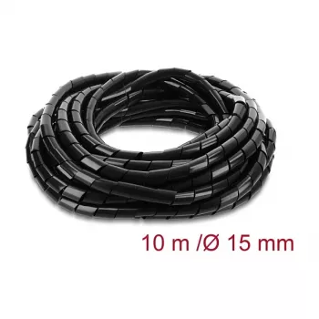 Delock Spiralinis kabelių apvijimas 15 mm skersmens 10 m juodos spalvos