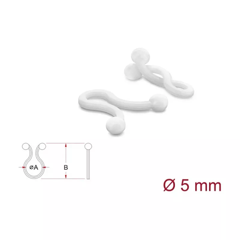 Delock spiralinė kabelių apvija 5 mm skaidri, 100 vnt.