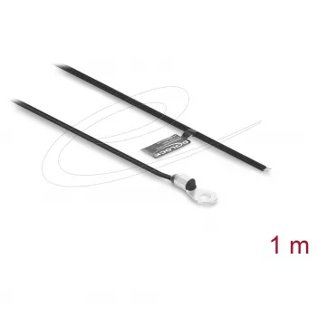 Delock temperatūros jutiklio kabelis M4 su 2 atvirais kabelio galais, PVC plokščias B25/50 3950K 1 m