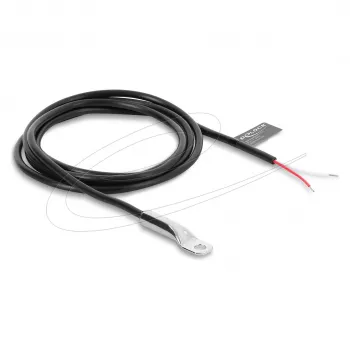 Delock temperatūros jutiklio kabelis M4 su 2 atvirais kabelių galais PVC apvalus B25/85 3435K 1 m