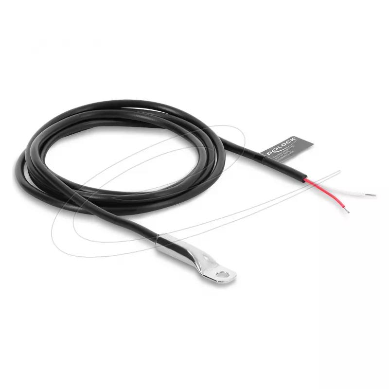 Delock temperatūros jutiklio kabelis M4 su 2 atvirais kabelių galais PVC apvalus B25/85 3435K 1 m