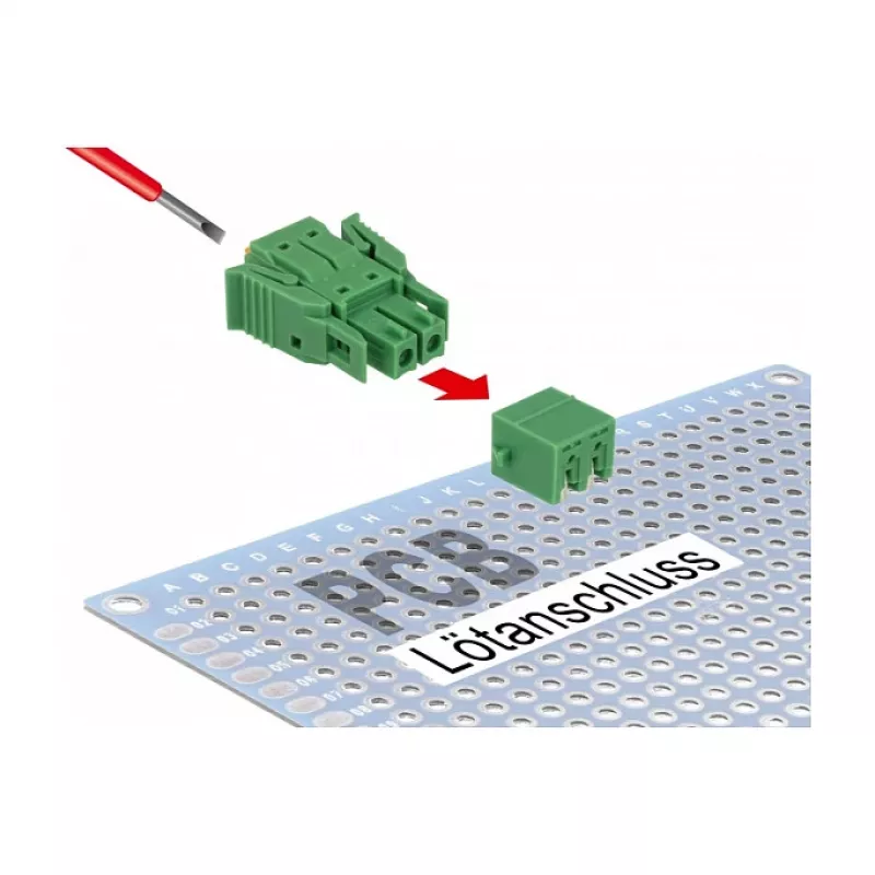 Delock Terminalų blokų rinkinys PCB 2 kontaktų 3,81 mm žingsniu horizontalus 65952