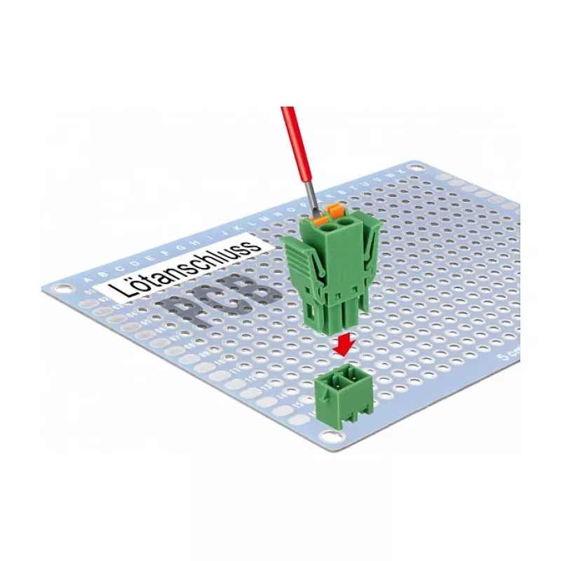 Delock terminalų blokų rinkinys PCB 2 kontaktų 3,81 mm žingsniu vertikalus (65968)