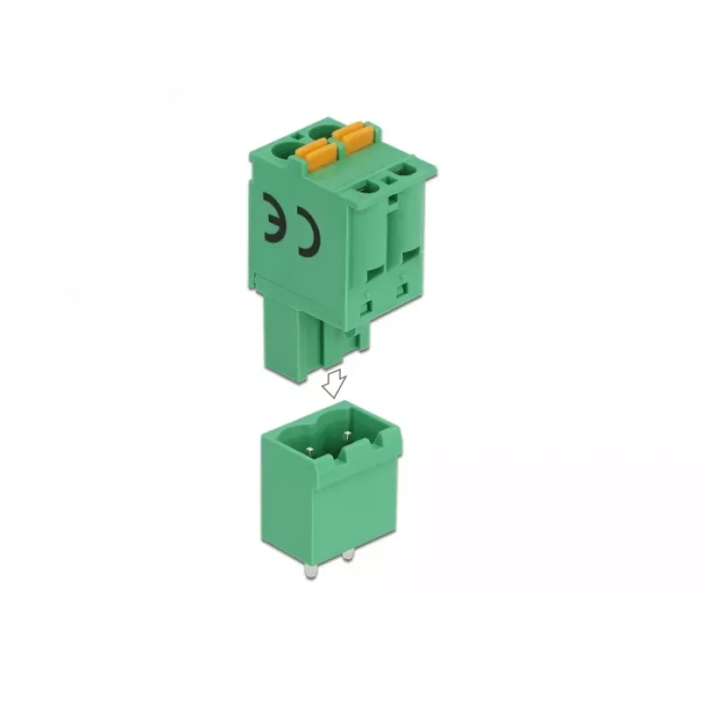 Delock 66500 terminalų blokų rinkinys PCB plokštėms, 2 kontaktų, 5,08 mm žingsnio, vertikalus