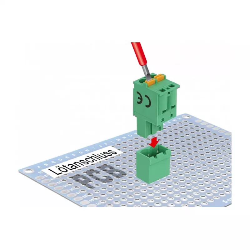 Delock 66500 terminalų blokų rinkinys PCB plokštėms, 2 kontaktų, 5,08 mm žingsnio, vertikalus