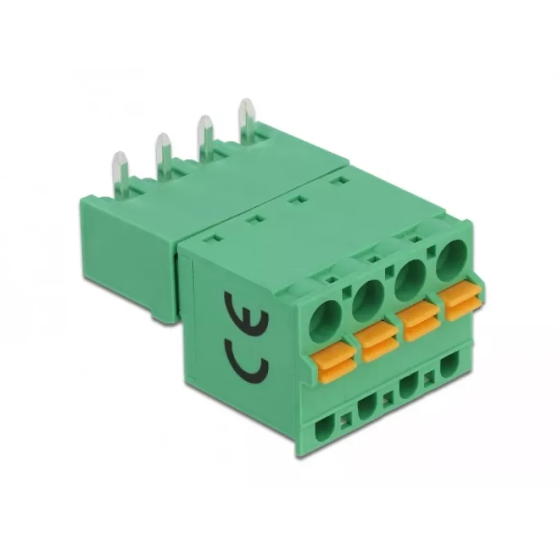 Delock gnybtų blokų rinkinys PCB plokštei, 4 kontaktų, 5,08 mm žingsniu, horizontalus, 66506