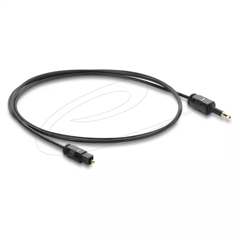 Delock TOSLINK laidas Mini TOSLINK 3,5 mm kištukas – TOSLINK kištukas, Ø 2,2 mm, 1 m, juodos spalvos