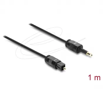 Delock TOSLINK laidas Mini TOSLINK 3,5 mm kištukas – TOSLINK kištukas, Ø 2,2 mm, 1 m, juodos spalvos