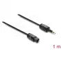 Delock TOSLINK laidas Mini TOSLINK 3,5 mm kištukas – TOSLINK kištukas, Ø 2,2 mm, 1 m, juodos spalvos