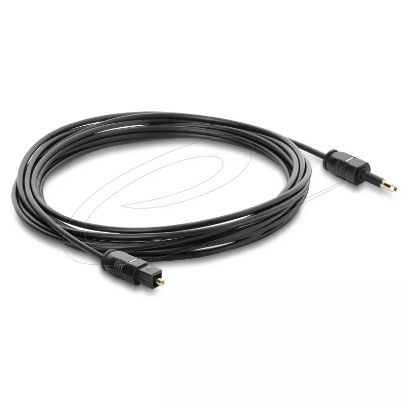 Delock TOSLINK laidas Mini TOSLINK 3,5 mm kištukas – TOSLINK kištukas, Ø 2,2 mm, 3 m, juodas