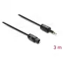 Delock TOSLINK laidas Mini TOSLINK 3,5 mm kištukas – TOSLINK kištukas, Ø 2,2 mm, 3 m, juodas